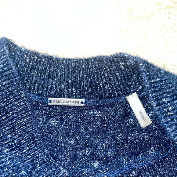 Ellie Tahari Brodly sparkle cold shoulder sweater - Picture 2 of 9